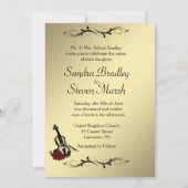 Violin Music Wedding Invitation 5" x 7" Kaart (Voorkant)