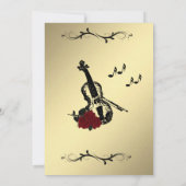 Violin Music Wedding Invitation 5" x 7" Kaart (Achterkant)