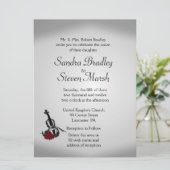 Violin Music Wedding Invitation 6,5 inch x 8,75 in Kaart (Staand voorkant)