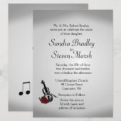 Violin Music Wedding Invitation 6,5 inch x 8,75 in Kaart (Voorkant / Achterkant)