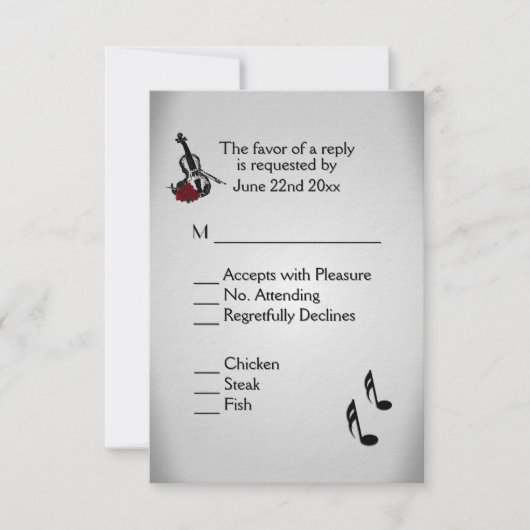 Violin Music Wedding Menu RSVP (Voorkant)