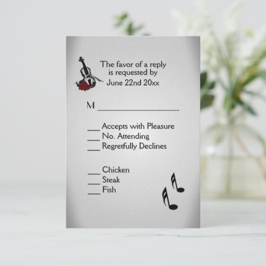 Violin Music Wedding Menu RSVP (Staand voorkant)