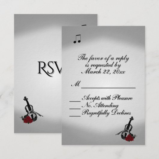 Violin Music Wedding RSVP (Voorkant / Achterkant)