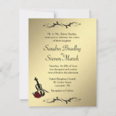 Violin Music Wedding Uitnodiging (Voorkant)