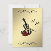 Violin Music Wedding Uitnodiging (Achterkant)
