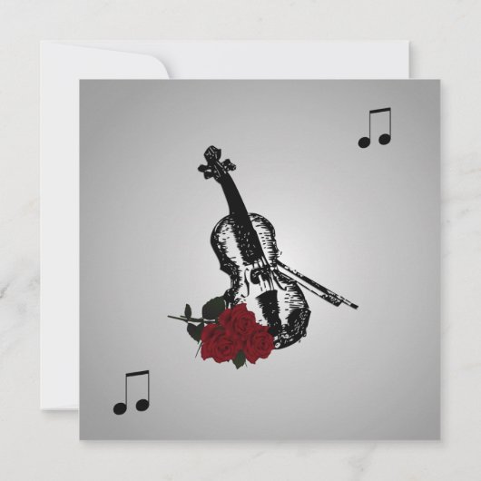 Violin Music Wedding Uitnodiging (Achterkant)