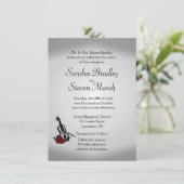 Violin Music Wedding Uitnodiging (Staand voorkant)