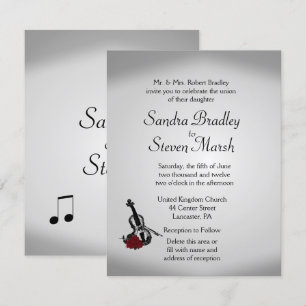 Violin Music Wedding Uitnodiging