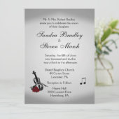 Violin Music Wedding Uitnodiging (Staand voorkant)