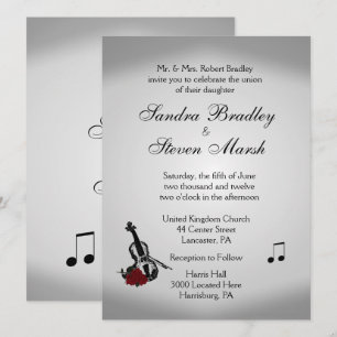 Violin Music Wedding Uitnodiging