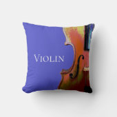 Violin Musical Abstract Orchestra Black en Blue Kussen (Voorkant)