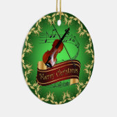 Violin ~ Musical Scroll ~ Merry Kerst~ * ~ Keramisch Ornament (Rechts)