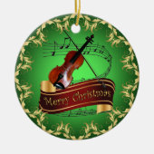 Violin ~ Musical Scroll ~ Merry Kerst~ * ~ Keramisch Ornament (Voorkant)