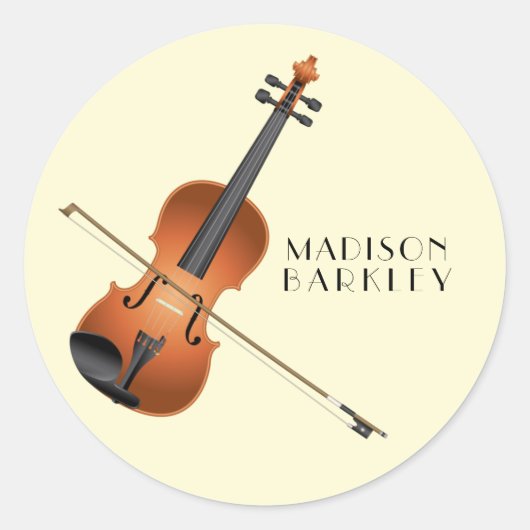 Violin Musician leraar String Orchestra Ronde Sticker (Voorkant)