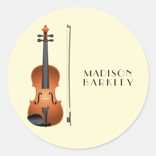 Violin Musician leraar String Orchestra Ronde Sticker (Voorkant)