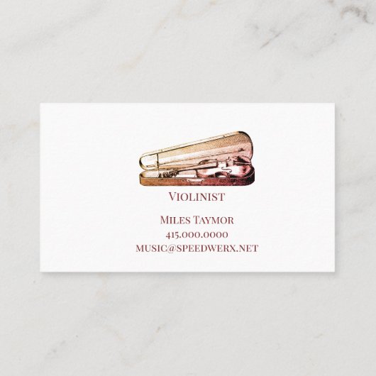 Violin Musician Visitekaartje (Achterkant)