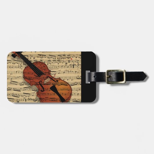 Violin muziek bagagelabel (Voorkant horizontaal)