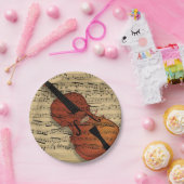 Violin & muziek papieren bordje (Feest)