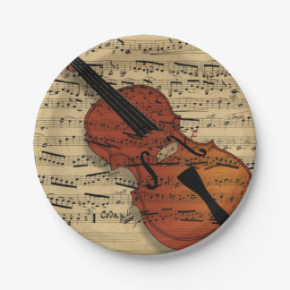Violin & muziek papieren bordje