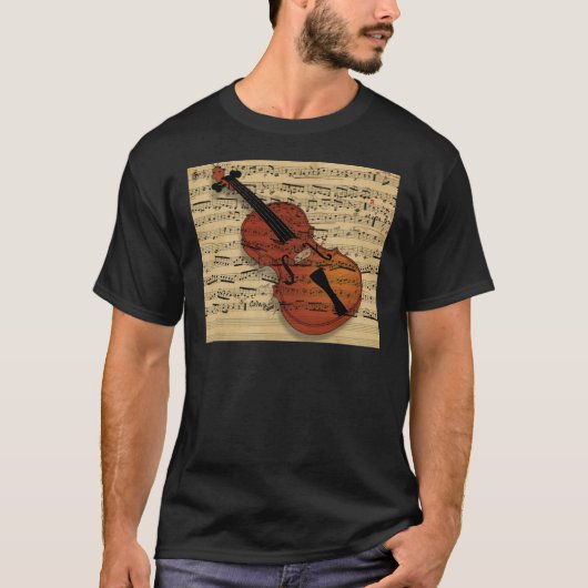 Violin  muziek t-shirt (Voorkant)