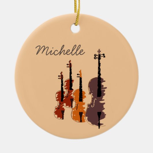 Violin Muziekkleurige muziekinstrumenten Keramisch Ornament (Voorkant)