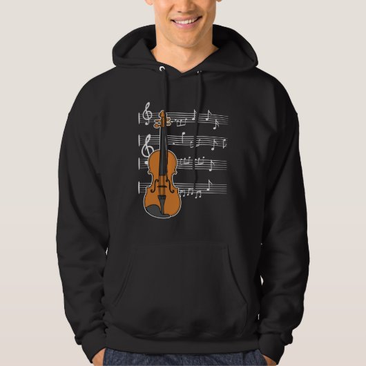 Violin Muzieknoten Clef voor orkestracisten Hoodie (Voorkant)