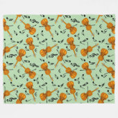 Violin Muzieknoten Fleece Deken (Voorkant (Horizontaal))