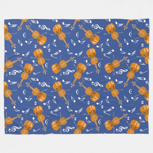 Violin Muzieknoten Fleece Deken (Voorkant (Horizontaal))