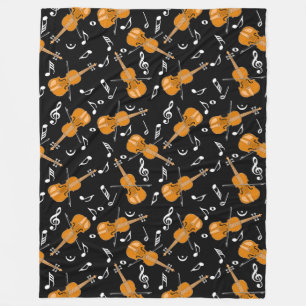 Violin Muzieknoten Fleece Deken