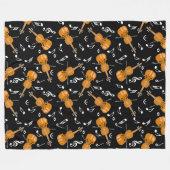 Violin Muzieknoten Fleece Deken (Voorkant (Horizontaal))