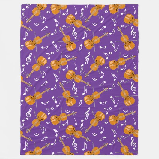 Violin Muzieknoten Fleece Deken (Voorkant)