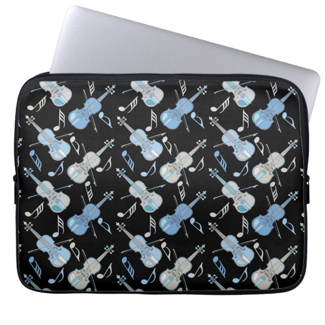 Violin Muzieknoten Laptop Sleeve (Voorkant)