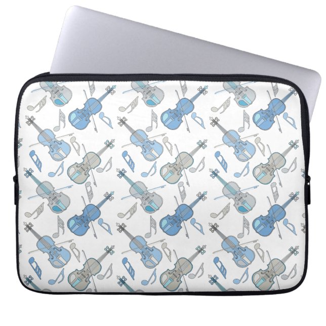 Violin Muzieknoten Laptop Sleeve (Voorkant)