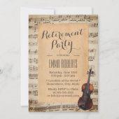  Violin Muzieknoten Musical Retirement Kaart (Voorkant)
