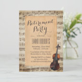  Violin Muzieknoten Musical Retirement Kaart (Staand voorkant)
