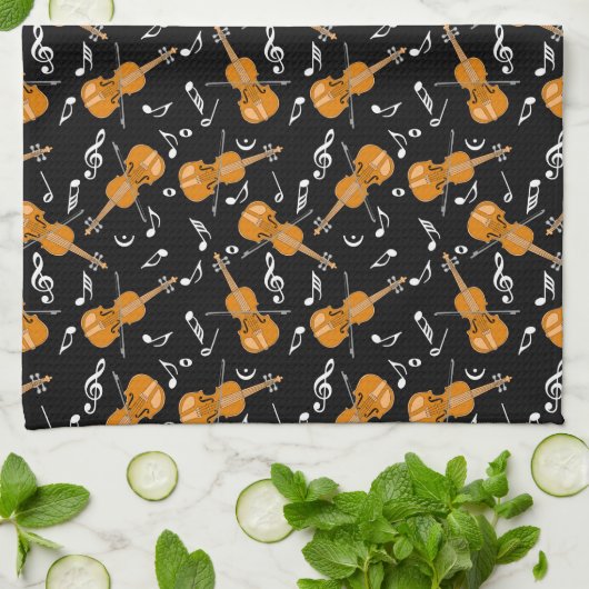 Violin Muzieknoten Theedoek (Gevouwen)