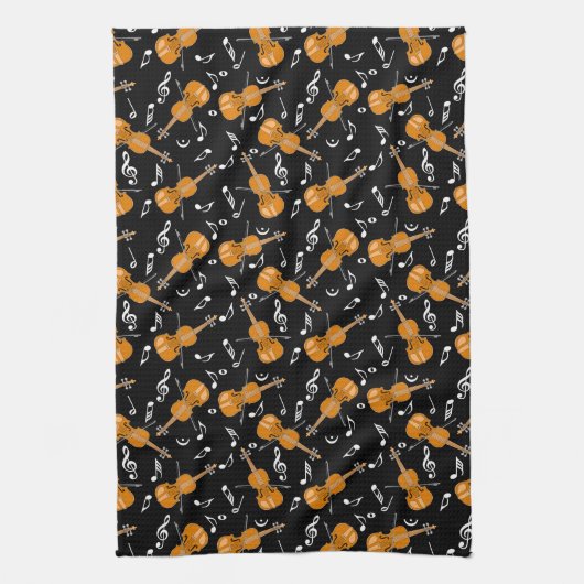 Violin Muzieknoten Theedoek (Verticaal)