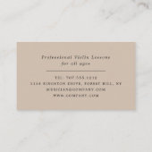 Violin Note-blad, Professional Violinist Visitekaartje (Achterkant)