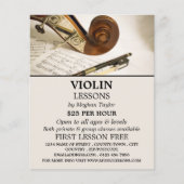 Violin Note-blad, Violin Lessons Adverteren Flyer (Voorkant)
