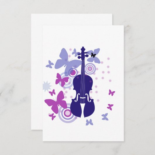 Violin Note-kaarten Bedankkaart (Voorkant / Achterkant)