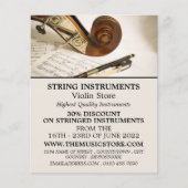 Violin Note Sheet, Musical Instrument Store Flyer (Voorkant)