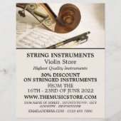 Violin Note Sheet, Musical Instrument Store Flyer (Voorkant)