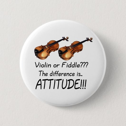 Violin of Fiddle? Ronde Button 5,7 Cm (Voorkant)