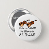 Violin of Fiddle? Ronde Button 5,7 Cm (Voorkant /achterkant)