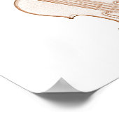 Violin of Viola Brown Ink Tekening Poster (Hoek)