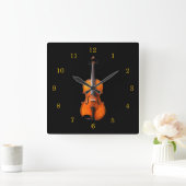 Violin of Viola Clock Vierkante Klok (Huis)