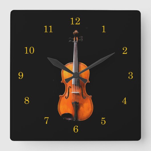 Violin of Viola Clock Vierkante Klok (Voorkant)