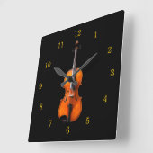 Violin of Viola Clock Vierkante Klok (Hoek)