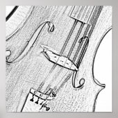 Violin of Viola Ink Tekening Poster (Voorkant)