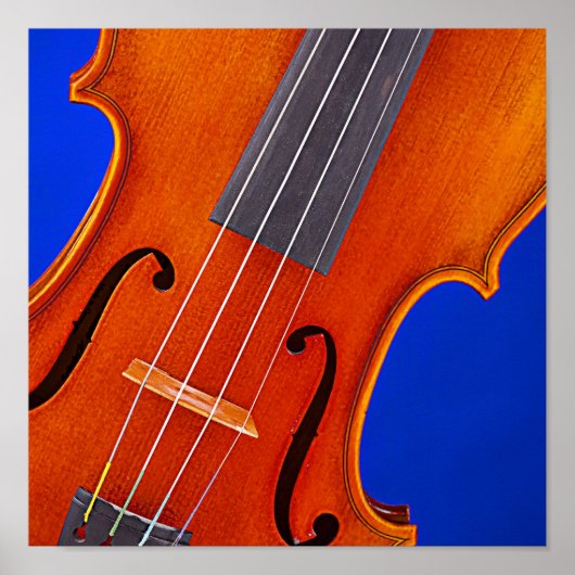 Violin of Viola Poster Blue Background (Voorkant)